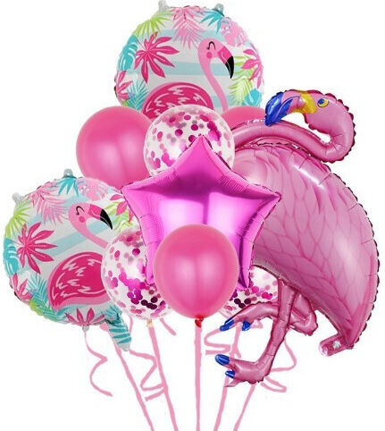 Set of 10 Balloons Foil Pink