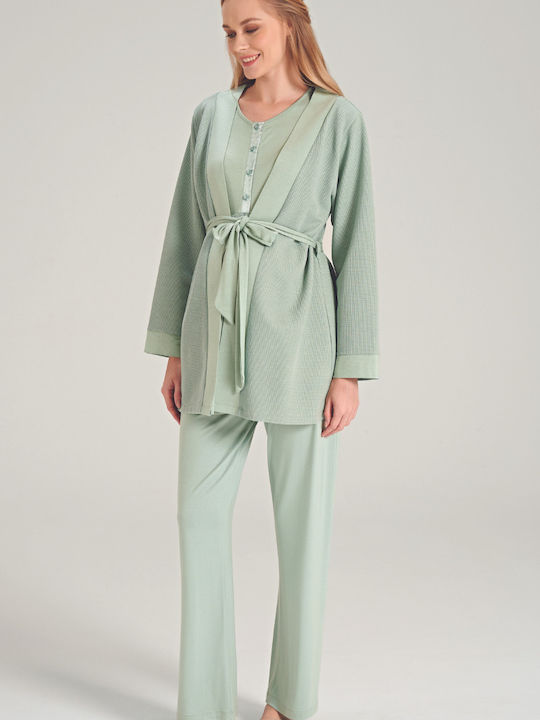 Feyza Robe de maternitate și alăptare Bay Leaf Mint