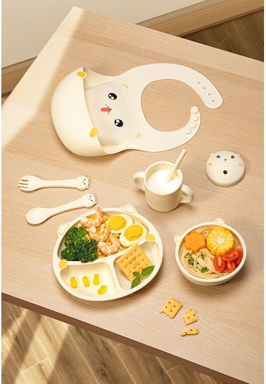 Feeding Set made of Silicone Beige 5pcs for 12+ months