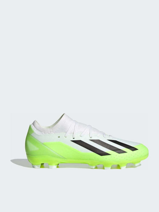 adidas X Crazyfast.3 Football Shoes with Cleats Cloud White / Core Black / Lucid Lemon