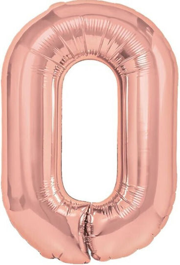 Балон Фолио Jumbo Число 0 Розово злато 80бр