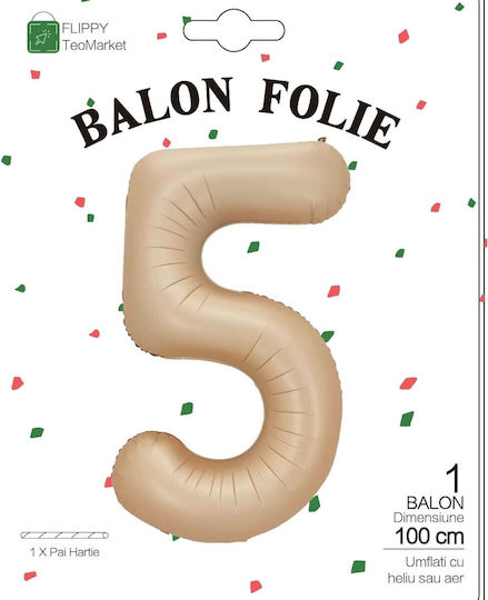 Balon Folie Jumbo Număr 5 Transparent 100buc