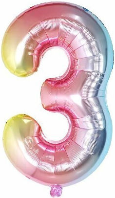 Balon Folie Număr 3 Multicolor 40buc