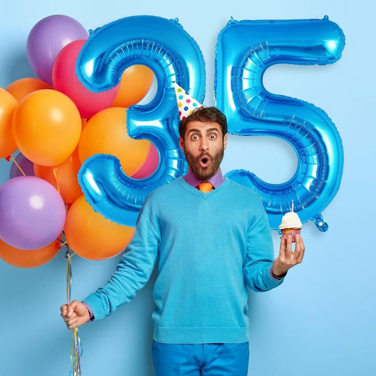 Balon Folie Jumbo Număr 3 Albastru 100buc