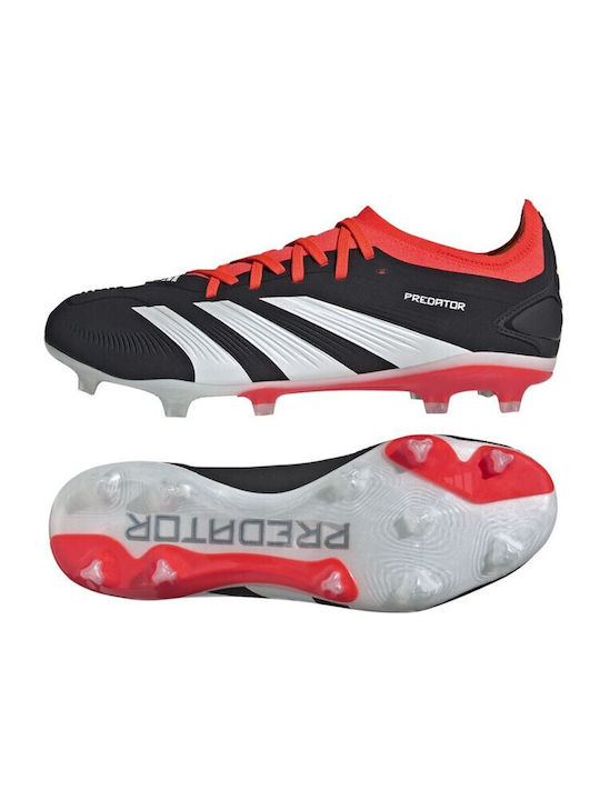 adidas Predator Pro Football Shoes with Cleats Core Black / Cloud White / Solar Red