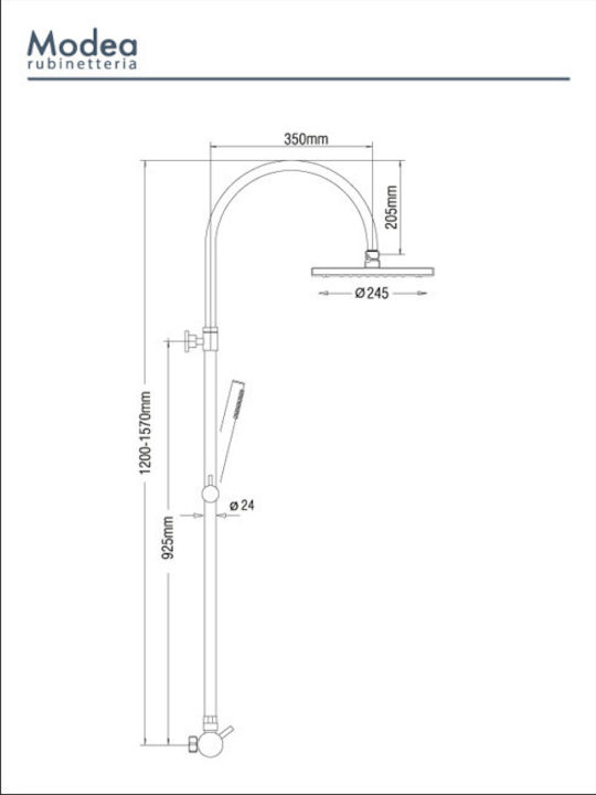 Shower Column Brass Modea Etna By Viospiral Column 00-02957 Chrome