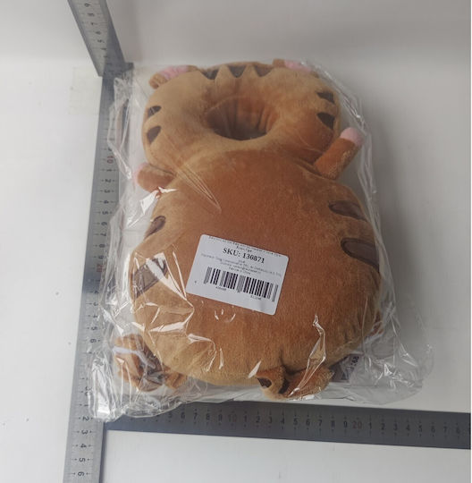 Kopfschutz aus Stoff in Braun Farbe 6x33x19εκ. 1Stück