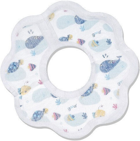Wasserdicht Lätzchen Papier Einweg mit Bügelverschluss und Schlaufe White/blue 10Stück