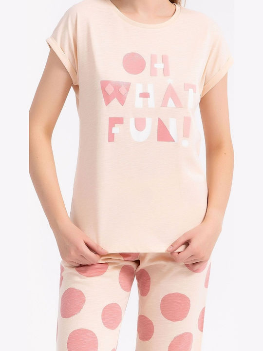 Roly Poly Sommer Damen Pyjama-Set Salmon