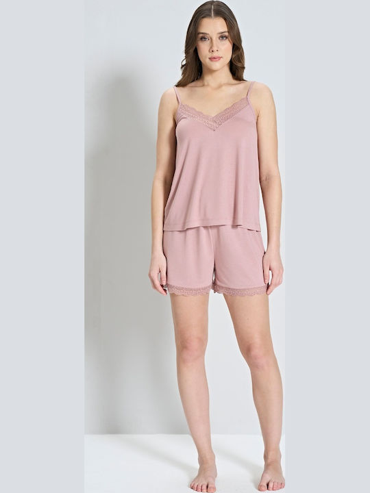 Pijadore Sommer Damen Pyjama-Set Pink