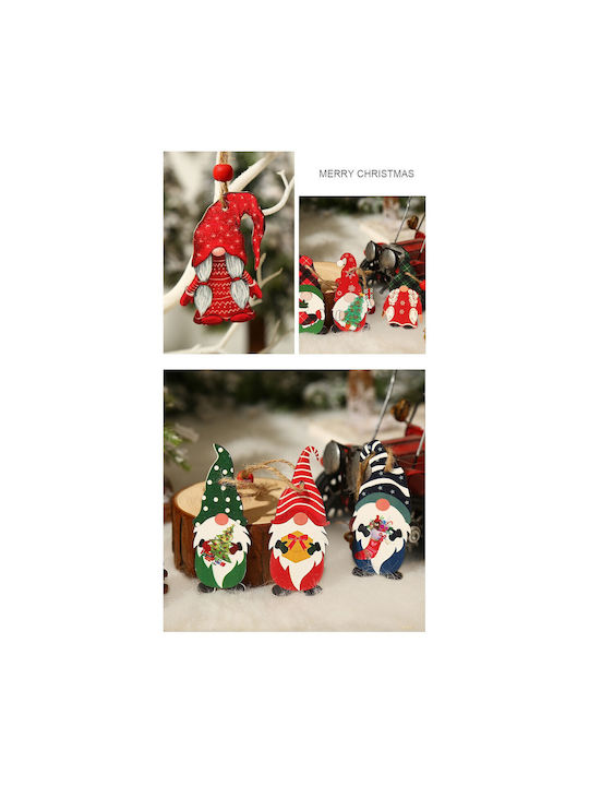 Ornament suspendat Pitic Din lemn Multicolor Set 9buc