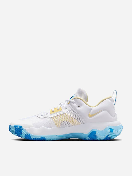 Giannis Immortality 3 Low Basketball Shoes White / Light Laser Orange / Soft Yellow / Light Photo Blue