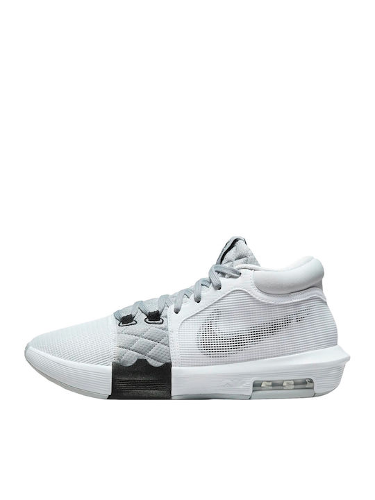 LeBron Witness 8 High Basketball Shoes White / Light Smoke Grey / Black