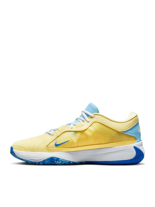 Giannis Freak 5 "Through My Eyes" Χαμηλά Μπασκετικά Παπούτσια Soft Yellow / Λευκό / Light Laser Orange / Light Photo Blue