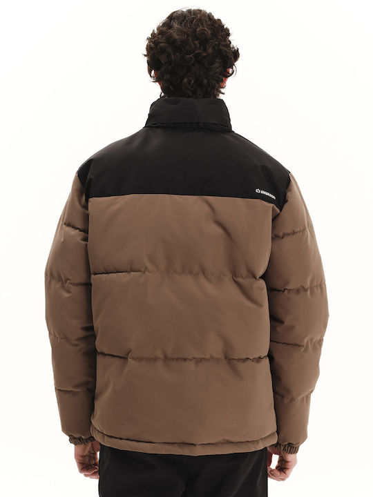 Winter Jacke Puffer Wasserdicht L.brown/black