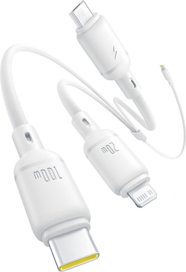 Baseus Fast USB to Type-C / Lightning Cable 5A Λευκό 1.5m P10377706213-00
