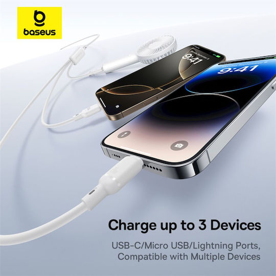 Baseus Fast USB to Type-C / Lightning Cable 5A Λευκό 1.5m P10377706213-00