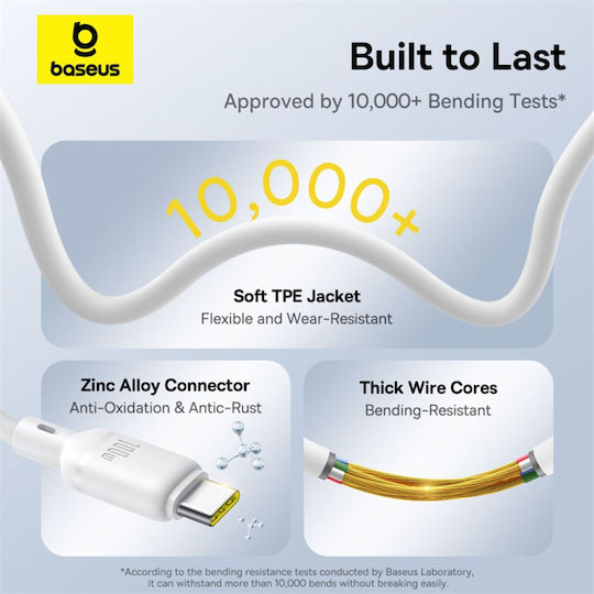 Baseus Fast USB to Type-C / Lightning Cable 5A Λευκό 1.5m P10377706213-00