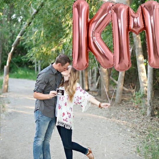 Balon Folie Jumbo Literă Κ Rose Gold 100buc