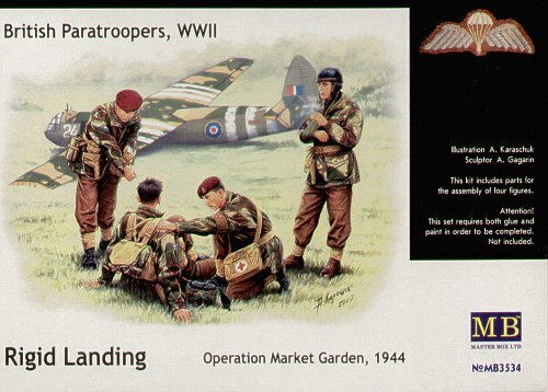 Master Box Modellfiguren Britische Fallschirmjäger Kit Nr. 2 Zweiter Weltkrieg Starrer Landevorgang Operation Market Garden 1944 1:35 Mb3534