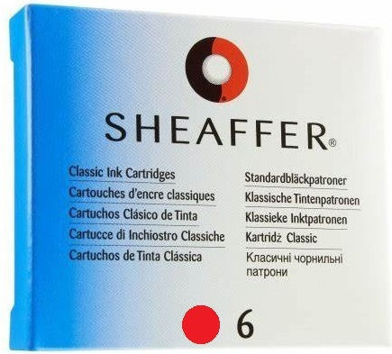 Sheaffer 6 Ersatz- und Füllfederhaltertinten für Füllfederhalter Rote