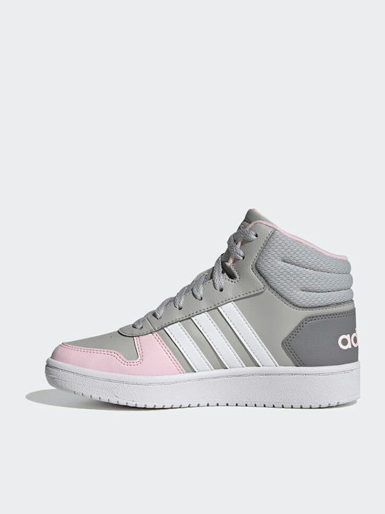 Hoops Hoops 2 Kids Sports Shoes Basketball with Laces Grey Two / Cloud White / Clear Pink