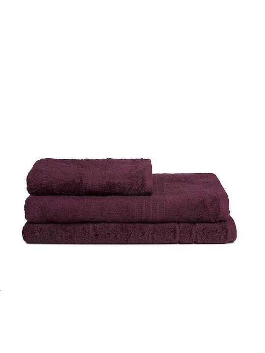 Homelover 3-tlg. Set Badetücher Plum Purple Gewicht 500gr/m²