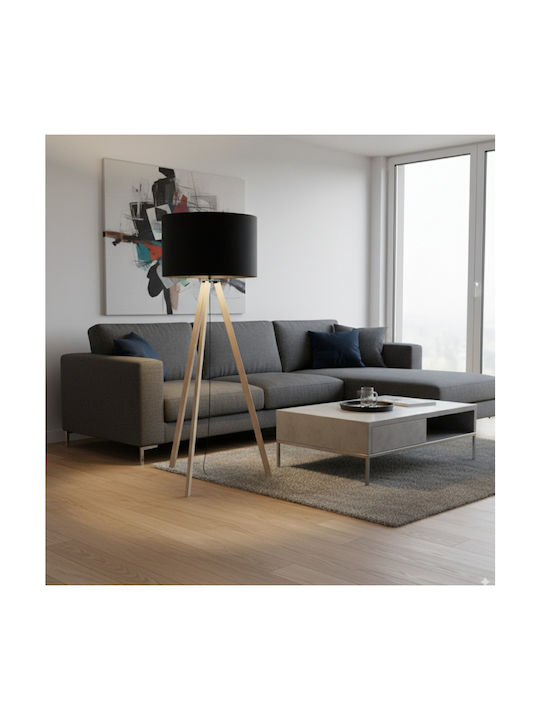 Pakketo PWL-1060 Floor Lamp H140xW38cm. with Socket for Bulb E27 Black