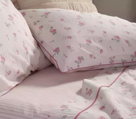 Nef-Nef Homeware Loraley Σετ Σεντόνια Υπέρδιπλα 240x270εκ. Pink (4τμχ)
