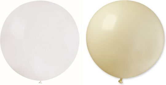 Set 2 Luftballons Latex Beige Jumbo Runde 90cm