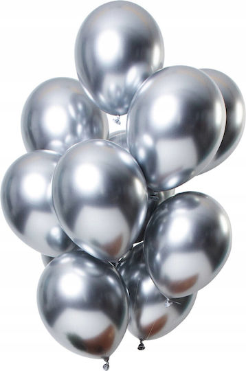 Σετ 10 Μπαλόνια Latex Ασημί 13εκ.