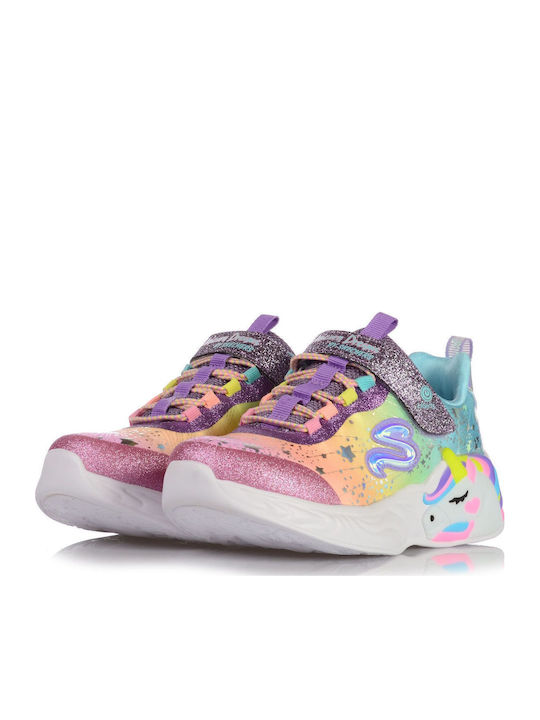Unicorn Dreams Shoes Kids Sneakers with Scratch & Lights Purple