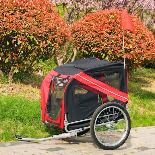 Wiltoc Dog Carrying Red Bicycle Trailer for 40kg Pets L90xW70xH70cm