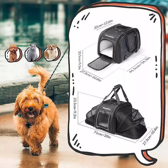 Rockbros Tasche für Hunde / Katzen bis 10kg Schwarz