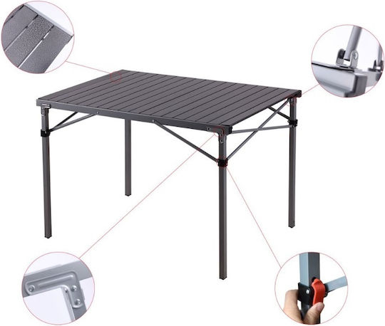 KingCamp Table Aluminum for Camping Foldable 100x70x70cm