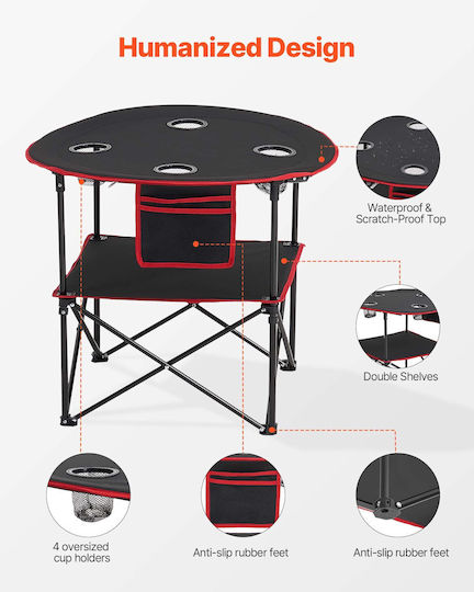 Vevor Table for Camping Foldable Black