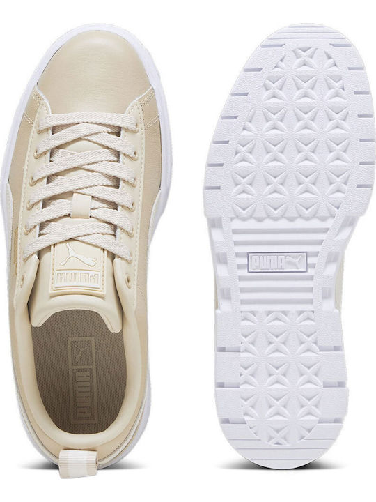 Mayze Lth Women's Flatforms Sneakers Beige