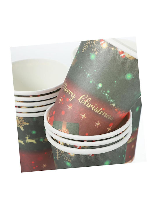 Set Ornamente de Crăciun Pahare Verde de unică folosință 16buc