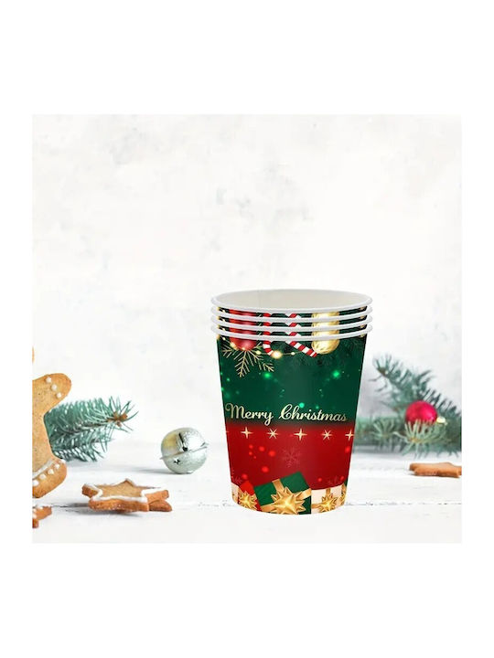 Set Ornamente de Crăciun Pahare Verde de unică folosință 16buc