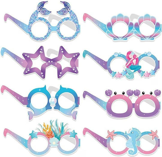 Set 8 Pairs Mermaid Glasses Flippy Mermaid Collection Multicolor