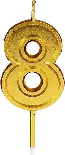 Kuchenkerze Nummer 8 Flippy 4,8 cm Geburtstag Gold