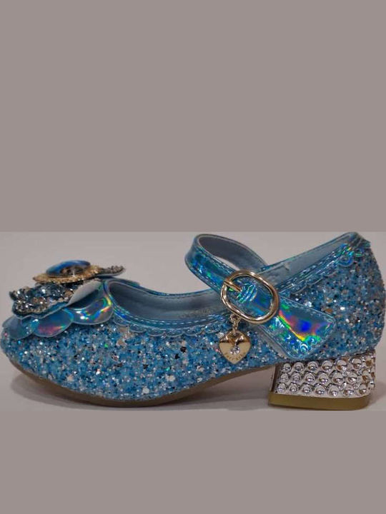 Kids Ballerinas with Adjustable Metal Clasp Blue