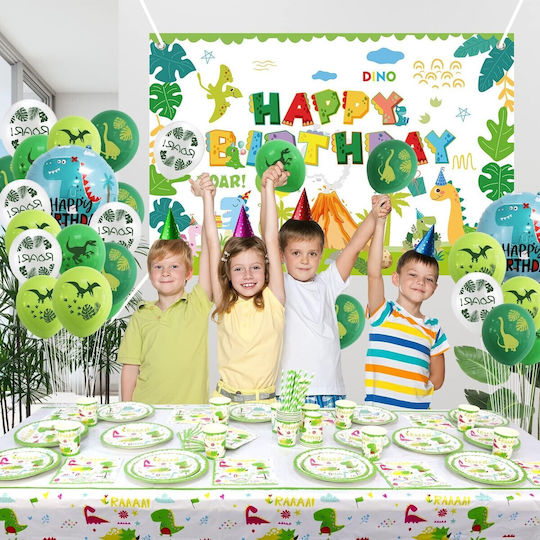 Husă De Masă Rectangulară Flippy Dino Park Colecție 180 X 108 Cm Pe Rezistentă La Pete Impermeabilă Multicoloră