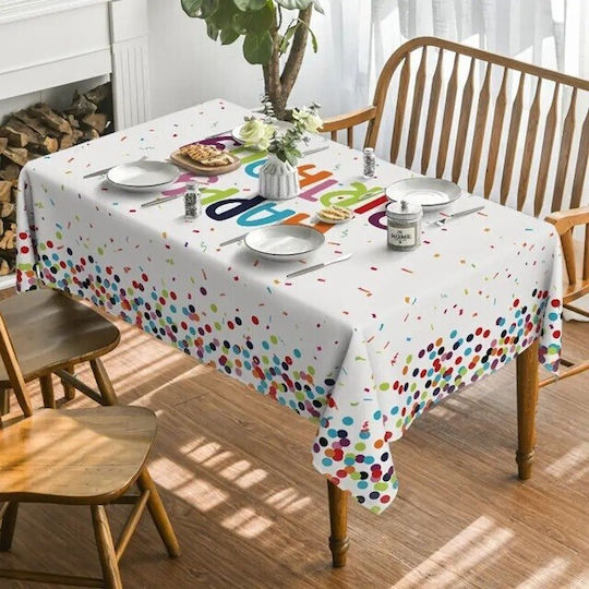 Rectangular Tablecloth Flippy Happy Birthday Collection 137 X 274 Cm Pe Plastic Waterproof Multicolour