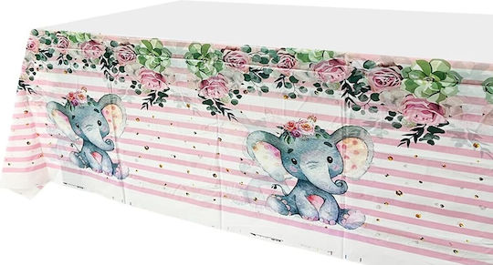 Tablecloth Flippy Plastic Elephant Print 180 X 108 Cm Pink