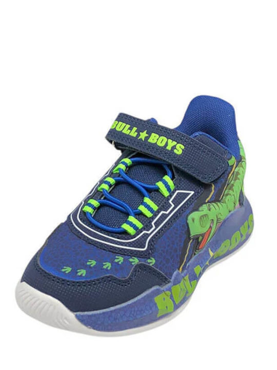 T-rex Παιδικά Sneakers με Σκρατς & Φωτάκια Μπλε