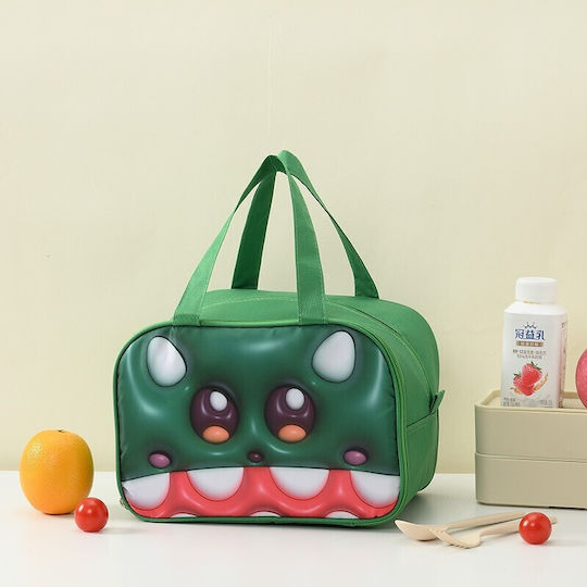 School Insulated Hand Lunch Bag Green 20 x 18 x 27.5cm
