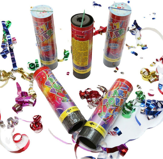 Konfettikanone Flippy Party Popper 20 cm Folienband Design Mehrfarbig