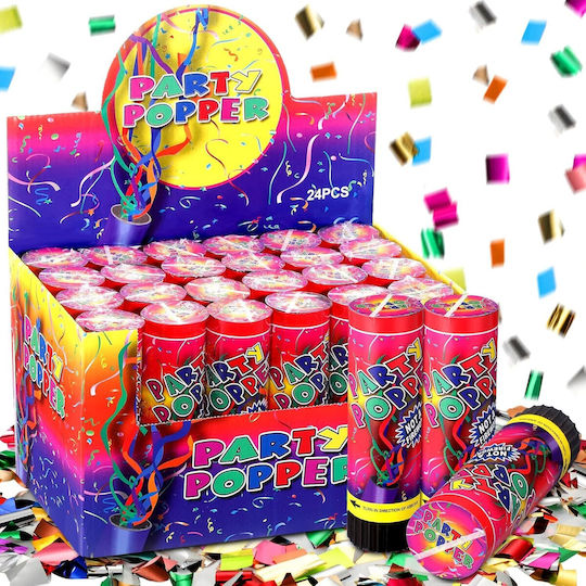 Konfettikanone Flippy Party Popper 20 cm Folienband Design Mehrfarbig