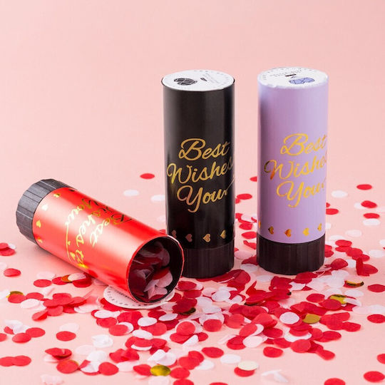 Tun Confetti Flippy Best Wishes 11 X 4 Cm Design Din Hârtie Și Folie Cu Buline Roșii